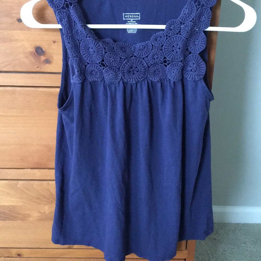 Navy Blue Sleeveless Top